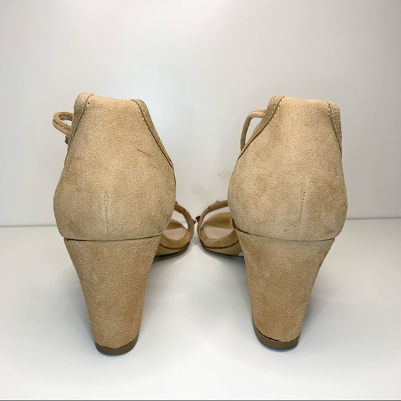 NWOT Vintage Botkier Suede Penelope City Sandal Lace Up Aztec Beaded Heel - Picture 11 of 14